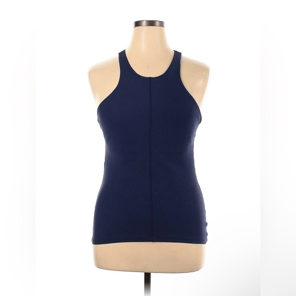 Athleta Intensity Support Tank Top Back Cut Out Navy Blue XS - Picture 2 of 8